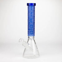Load image into Gallery viewer, COBRA | 14" Sandblasted Geometric Graphic 7mm Glass Bong
