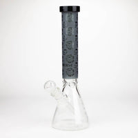Load image into Gallery viewer, COBRA | 14" Sandblasted Geometric Graphic 7mm Glass Bong
