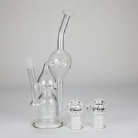 Load image into Gallery viewer, Pure Glass | 12" Infinity Recycler - Flower and Dab
