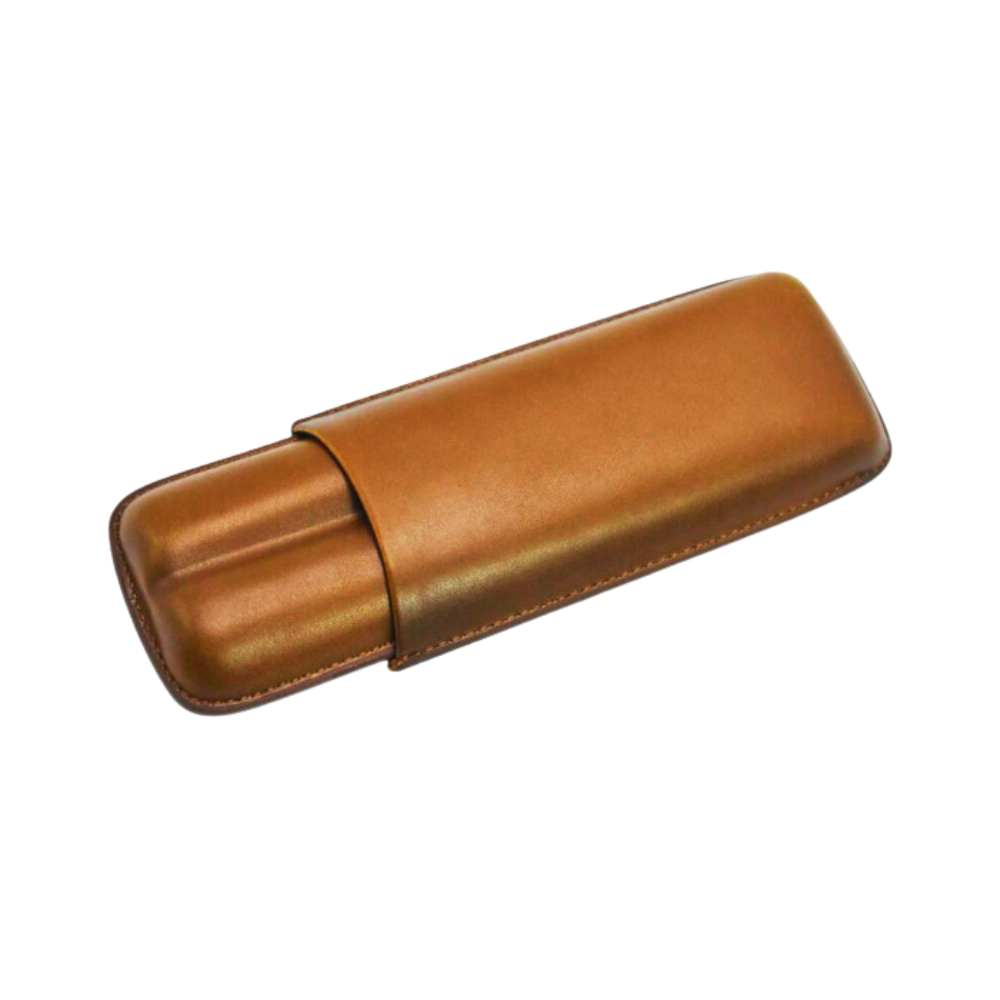 2 Finger Cigar Leather Case - Brown