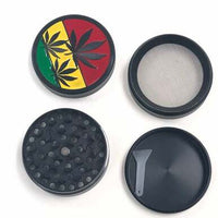 Load image into Gallery viewer, Arsenal Trigon Rasta Leaf 55mm 4-Piece Grinder
