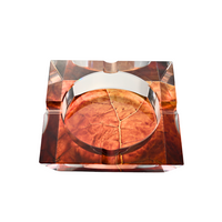 Load image into Gallery viewer, Crystal Cigar Ashtray - Tobacco Leaf

