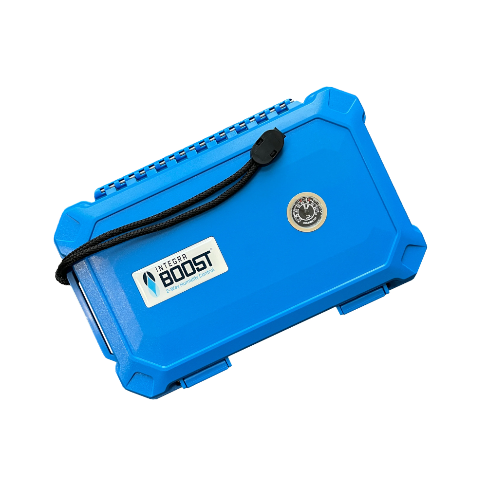 Integra Boost Travel Humidor with Hydrometer and adjustable wrist strap