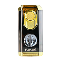 Load image into Gallery viewer, Regal Ultra Triple Torch Lighter with Built in V-Cutter &amp; Cigar Rest
