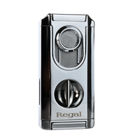 Load image into Gallery viewer, Regal Ultra Triple Torch Lighter with Built in V-Cutter &amp; Cigar Rest
