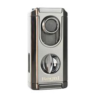 Load image into Gallery viewer, Regal Ultra Triple Torch Lighter with Built in V-Cutter &amp; Cigar Rest
