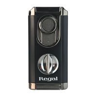 Load image into Gallery viewer, Regal Ultra Triple Torch Lighter with Built in V-Cutter &amp; Cigar Rest
