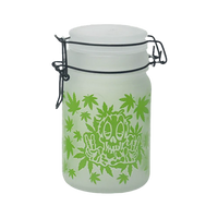 Load image into Gallery viewer, Green Leaf Glass Storage Jar
