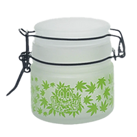 Load image into Gallery viewer, Green Leaf Glass Storage Jar
