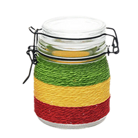 Load image into Gallery viewer, Rasta Colorful Glass Storage Jar
