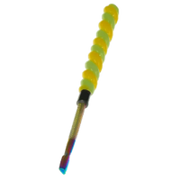 Load image into Gallery viewer, 6″ Twirly Glass &amp; Stainless Steel Dab Tool
