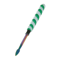 Load image into Gallery viewer, 6″ Twirly Glass &amp; Stainless Steel Dab Tool
