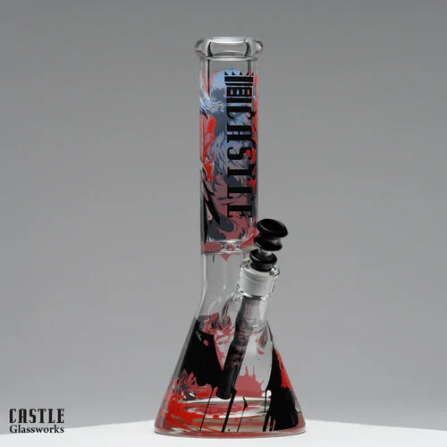 Castle Glassworks Raven 14 inch Beaker Bong