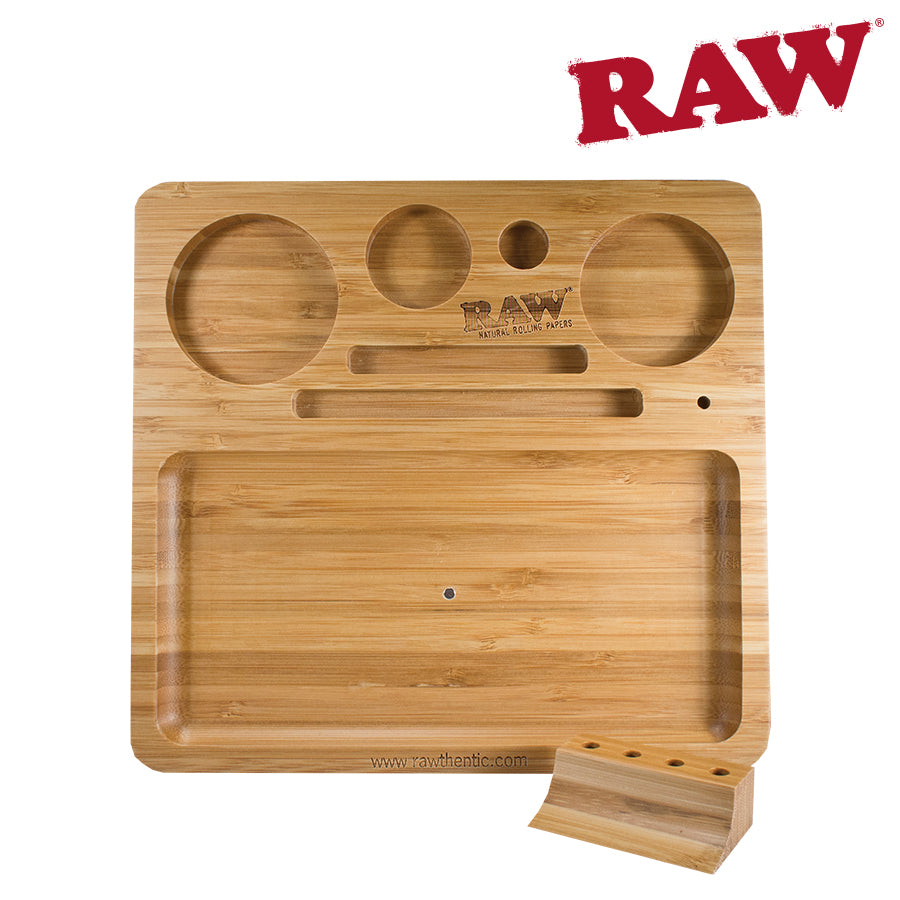 Raw Bamboo Deluxe Rolling Tray